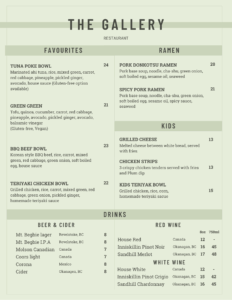 Standard Menu 3